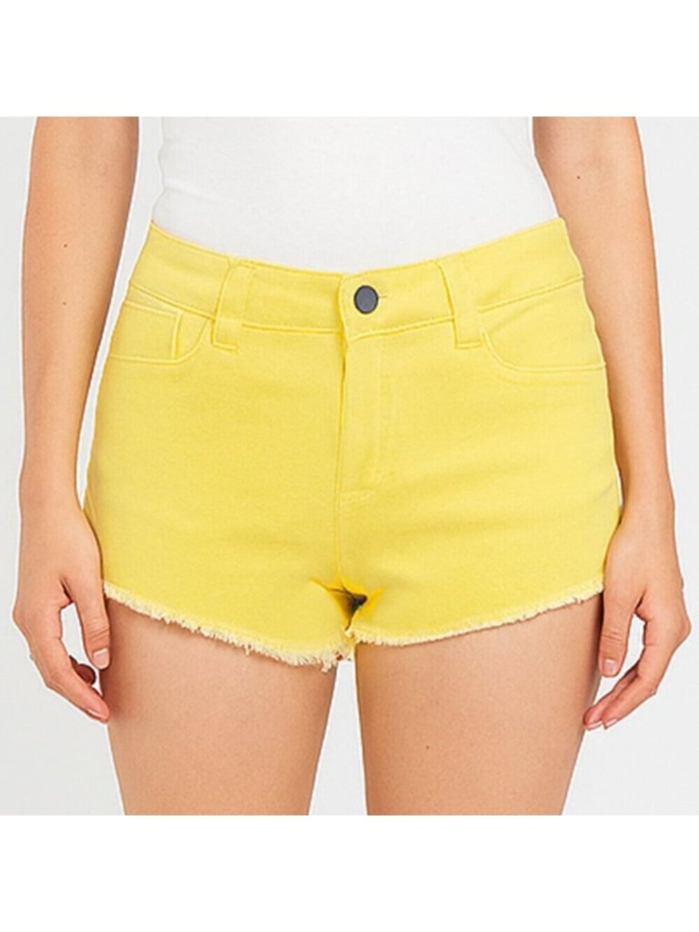 Yellow Corduroy Short Shorts Cut Off Shorts Mini